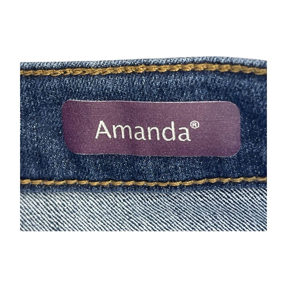 Gloria Vanderbilt Amanda Jeans Women's 18 Blue Denim Wide leg 5-Pocket Zip Fly - Picture 4 of 8
